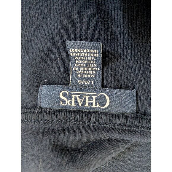 Chaps Navy Blue Ruffle V-Neck Sleeveless Top With Tie Detail Womens Size L - Picture 4 of 6